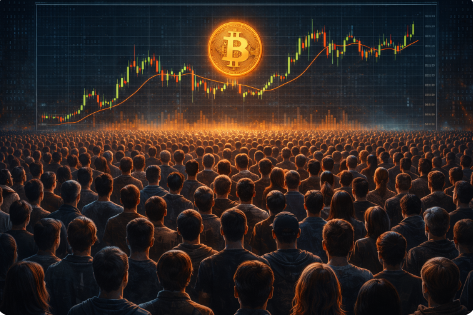 Bitcoin indicator bekeken door massa mensen