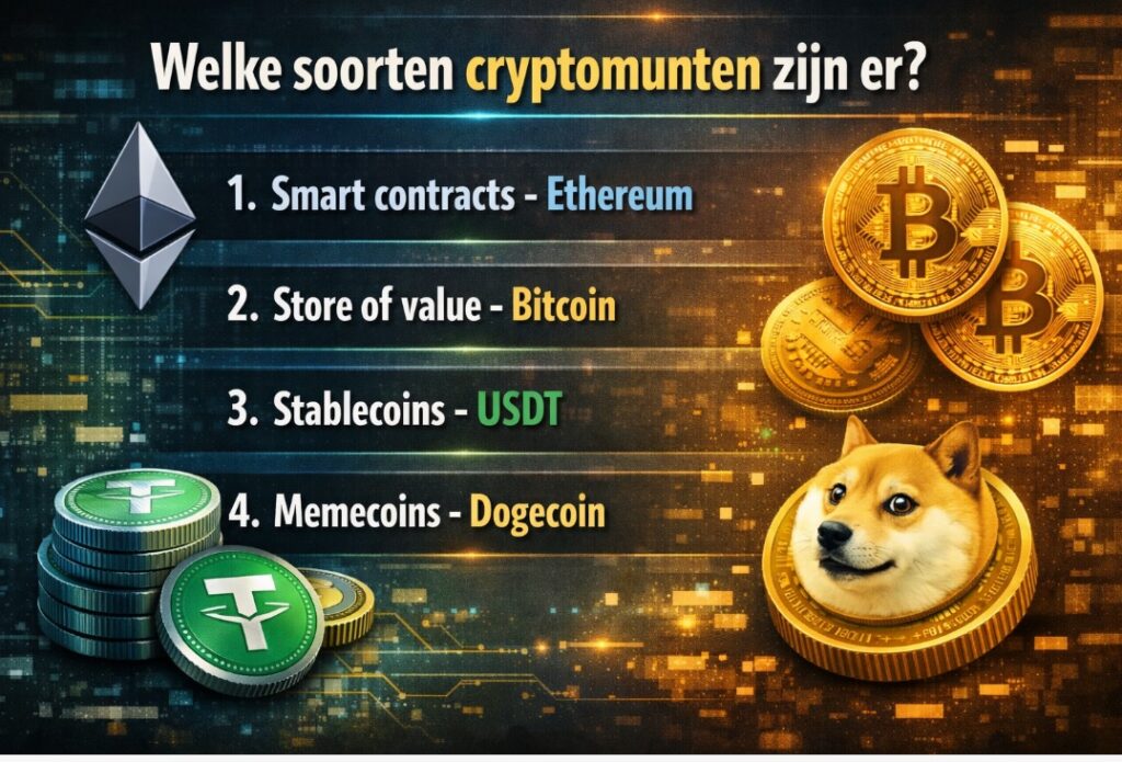 Welke soorten cryptomunten zijn er?