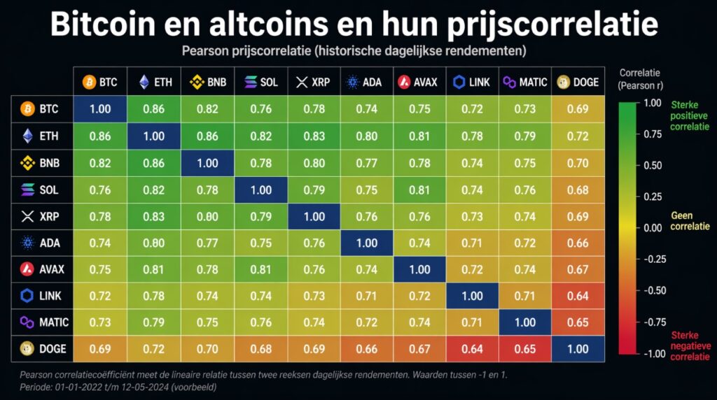Bitcoin en altcoins en hun prijscorrelatie