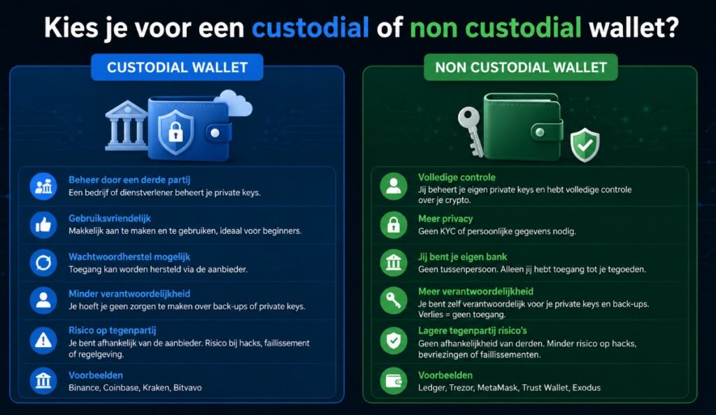 Custodial vs non custodial wallets