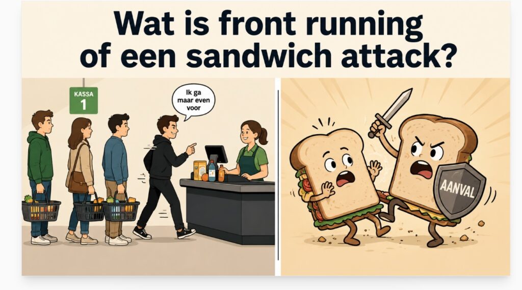 Front running, sandwich attack